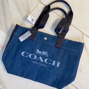 Coach denim tote/overnight bag